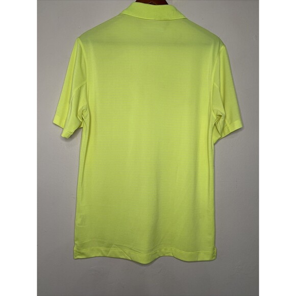 Nike Golf Tour Performance Dri Fit Polo Shirt Neon Yellow Striped Mens Small - Picture 6 of 6